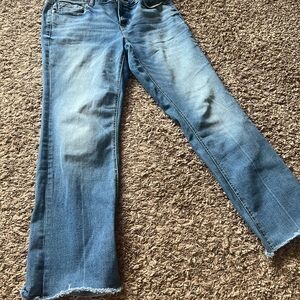 Maurices Blue Straight Leg Jeans with Faded Distressed Look